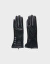 Women Leather Gloves | Grey/Black